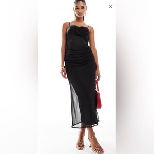 ASOS mesh overlay dress! Color: Black! Size: US 8 or UK 12! NWT